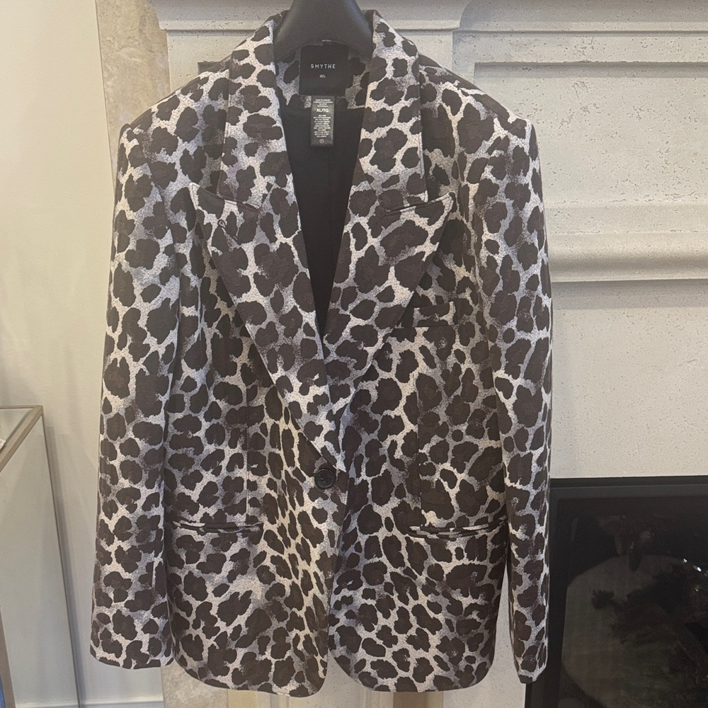 Smythe Black and White Animal Print Blazer
